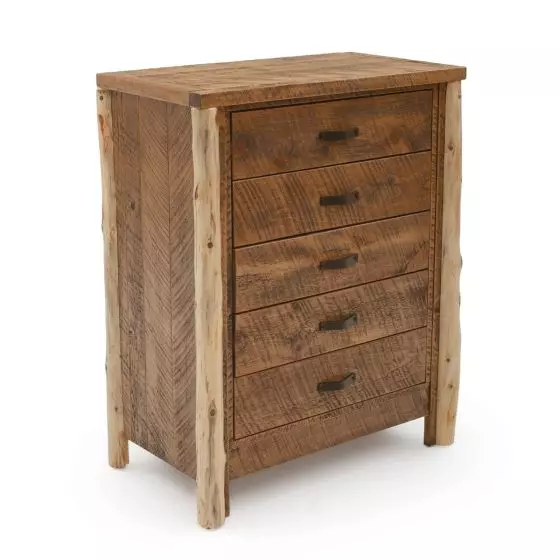 RUSTIC CEDAR POST BARNWOOD CHEST OF DRAWERS