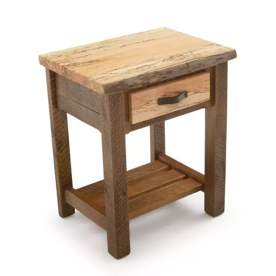RUSTIC CHEVRON BARNWOOD 1 DRAWER NIGHTSTAND