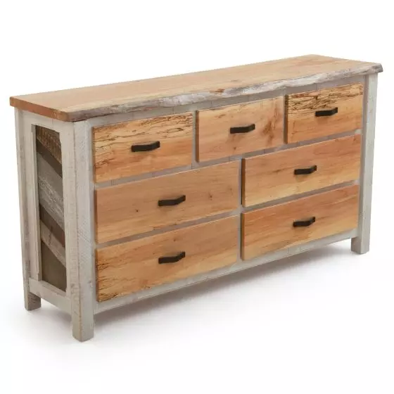 COASTAL CHEVRON COTTAGE BARNWOOD DRESSERS