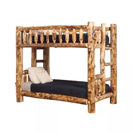 RUSTIC COLORADO ASPEN LOG BUNK BED