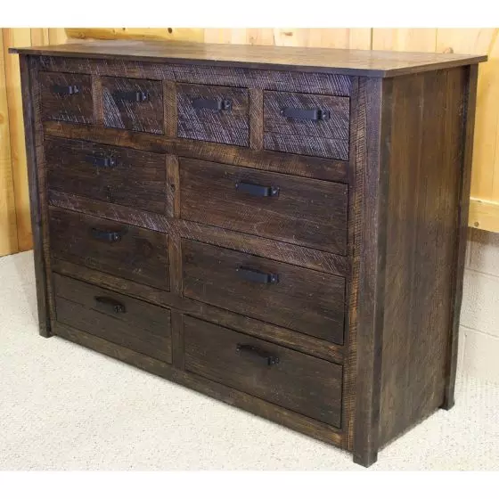 RUSTIC MILL BARNWOOD 10 DRAWER DRESSER