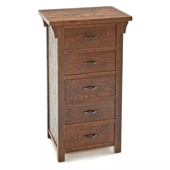 OAK MEADOWS 5 DRAWER RECLAIMED BARN WOOD LINGERIE CHEST