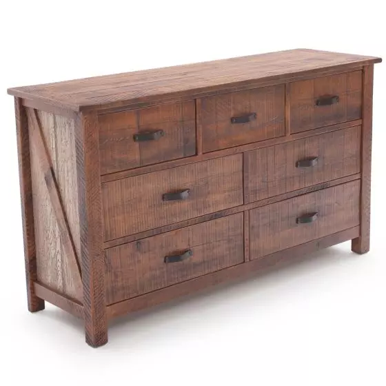 RUSTIC WHITEWASH RANCHERO BARNWOOD DRESSERS
