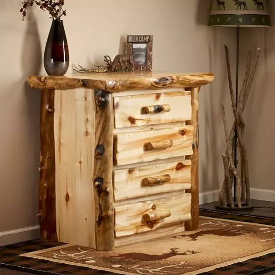 ASPEN LODGE 4 DRAWER LOG CHEST