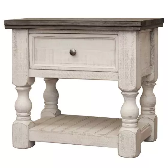 STONE COUNTRY FARMHOUSE 1 DRAWER BARNWOOD NIGHTSTAND