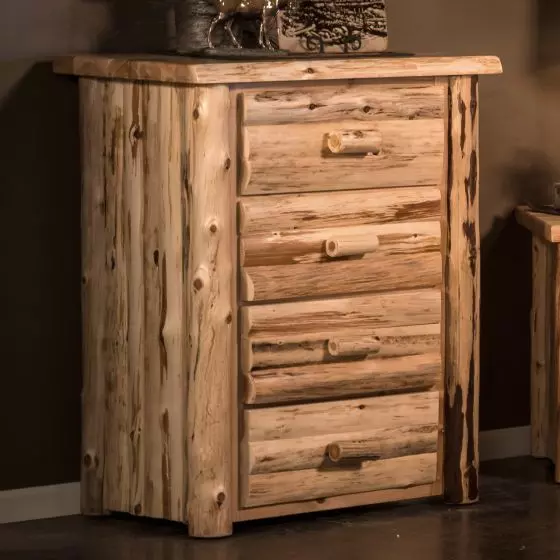CEDAR LAKE LOGGER 4 DRAWER LOG CHEST