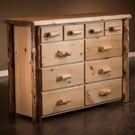 CEDAR LAKE FRONTIER 10 DRAWER LOG DRESSER