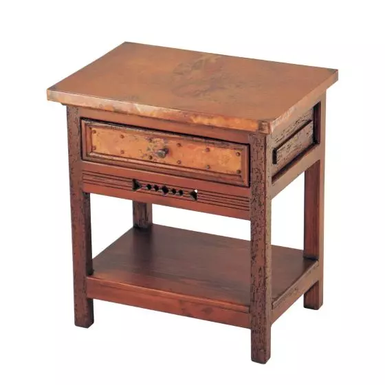 TAOS HAMMERED COPPER 1 DRAWER NIGHTSTAND
