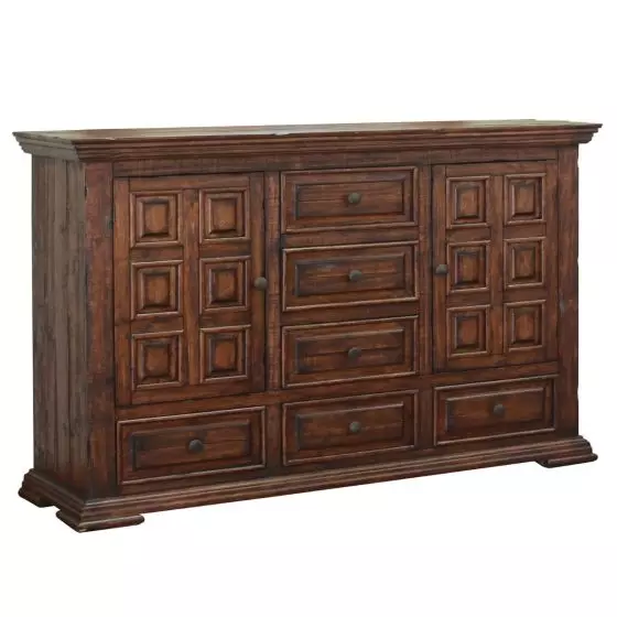 TERRA 2 DOOR 6 DRAWER BARNWOOD DRESSER