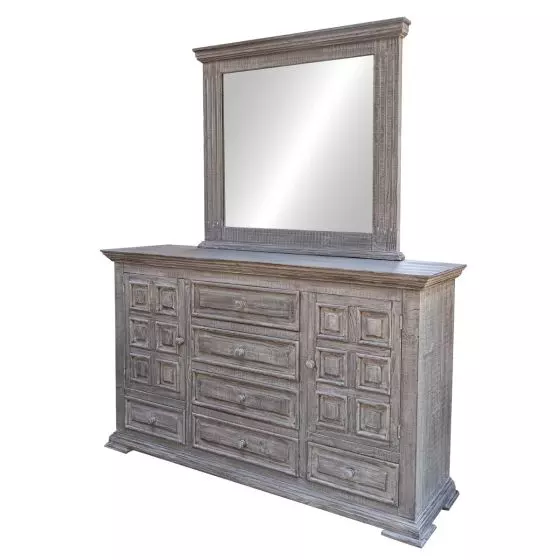 TERRA WEATHERED GRAY 6 DRAWER WARDROBE DRESSER