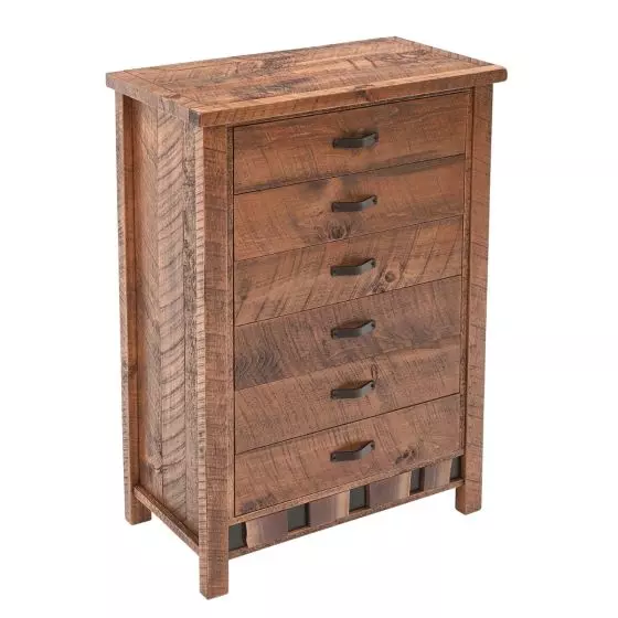 WALNUT FALLS RUSTIC 6 DRAWER BARNWOOD CHEST