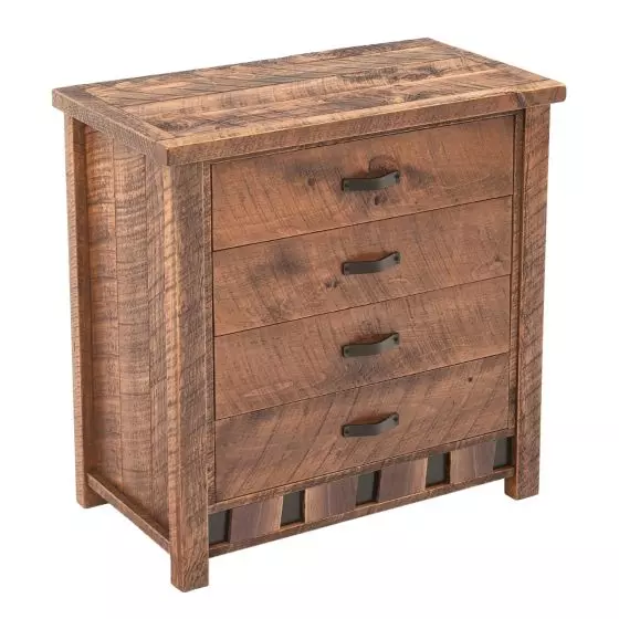 WALNUT FALLS RUSTIC 4 DRAWER BARNWOOD CHEST