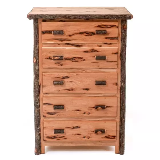 COTTAGE HICKORY 5 DRAWER LOG CHEST