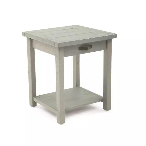 COTTAGE GRAY 1 DRAWER OPEN SHELF BARNWOOD NIGHTSTAND