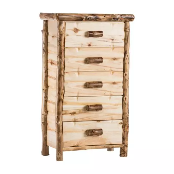 YELLOWSTONE ASPEN 5 DRAWER LOG CHEST