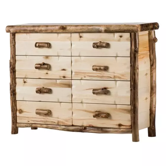 YELLOWSTONE ASPEN 8 DRAWER LOG DRESSER