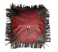 Scalloped Tooled Square Pillow