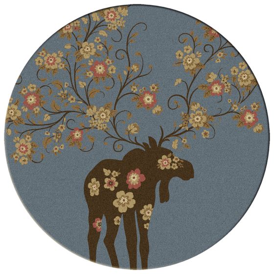 Moose Blossom Blue Rug
