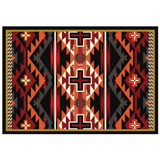 Rustic Cross Rug - Black