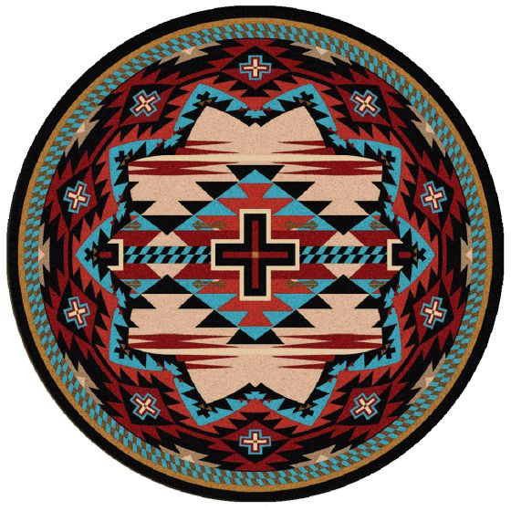 Rustic Cross Rug - Blue