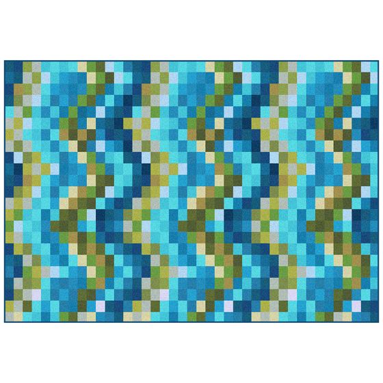 Spa Tiles Entry Rug - Aqua