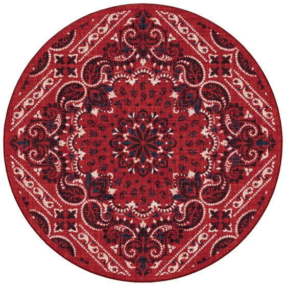 Kerchief Area Rug - Rodeo Red