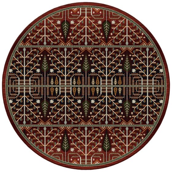Flourish Forest Area Rugs - Garnet