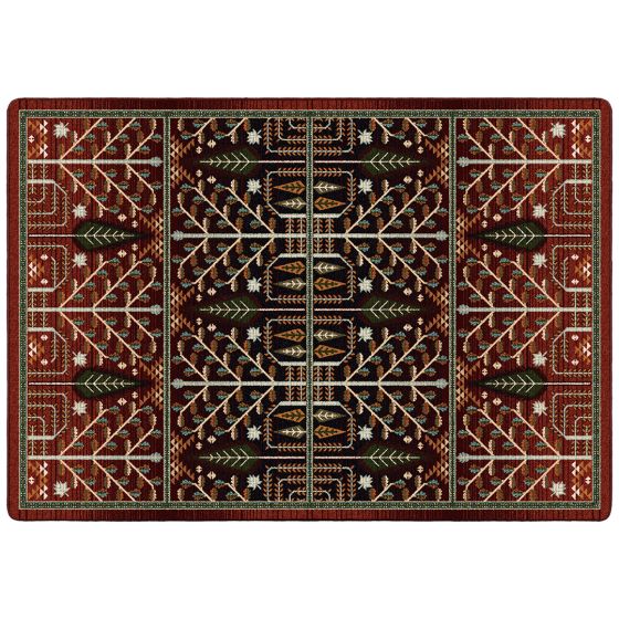 Flourish Forest Entry Rug - Garnet