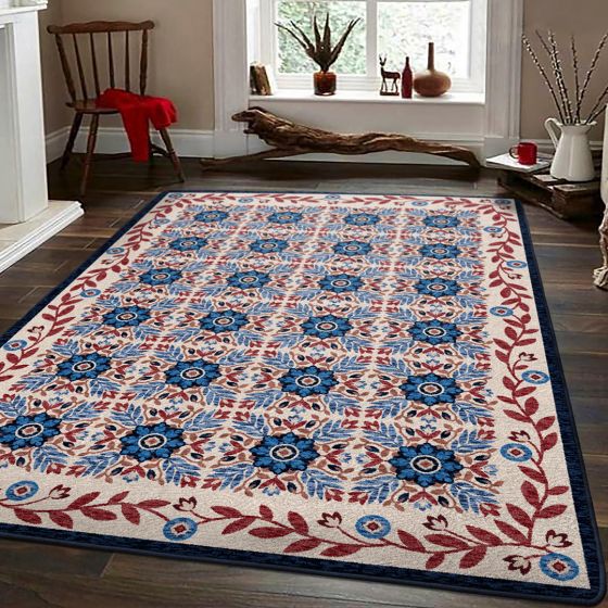 United Quilt Rug - Antique Red, White & Blue