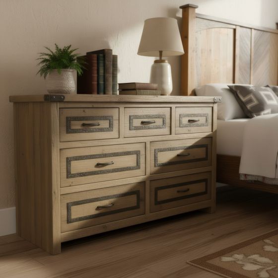 Rustic Dresser: Some lifestyle images are created with AI for visualization purposes. Crafted from natural solid wood, each piece is unique and will vary.