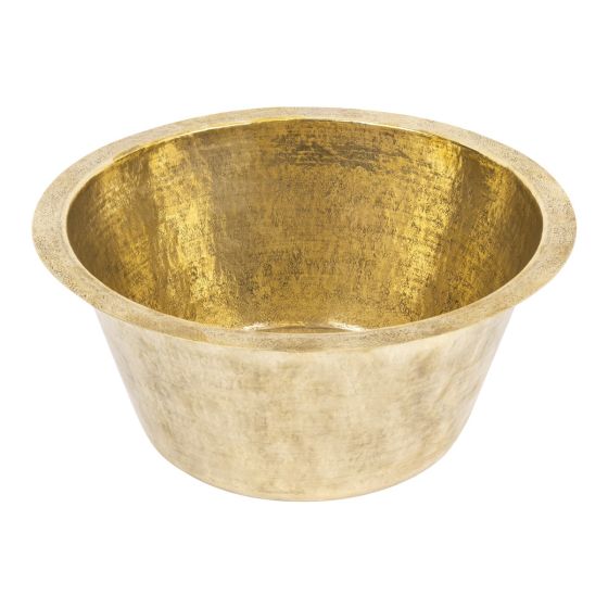 16" Round Polished Brass Terra Firma Brass Bar & Prep Sink - 3.5" Drain