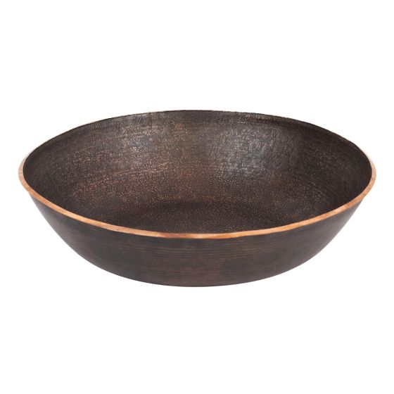 17" Large Round Oil Rubbed Bronze Terra Firma Copper Vessel Sink
