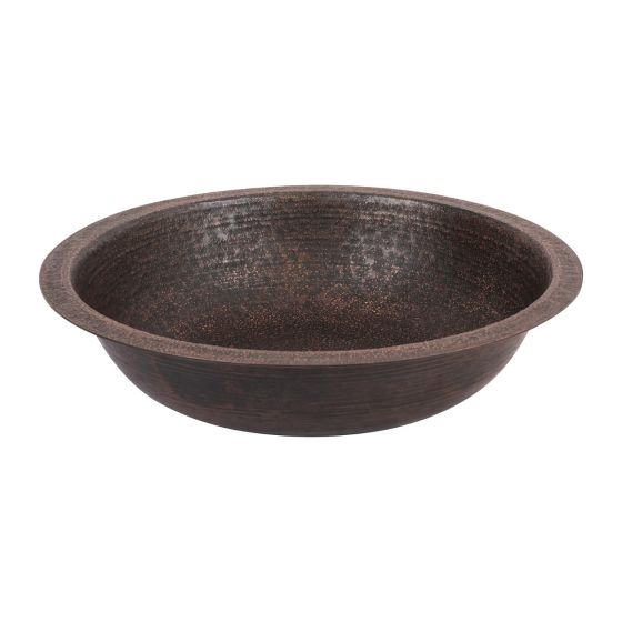 18" Round Oil Rubbed Bronze Terra Firma Copper Bathroom Sink