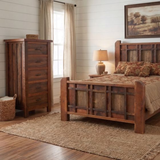 Barn Wood Lingerie Chest: Some lifestyle images are created with AI for visualization purposes. Crafted from natural solid wood, each piece is unique and will vary.