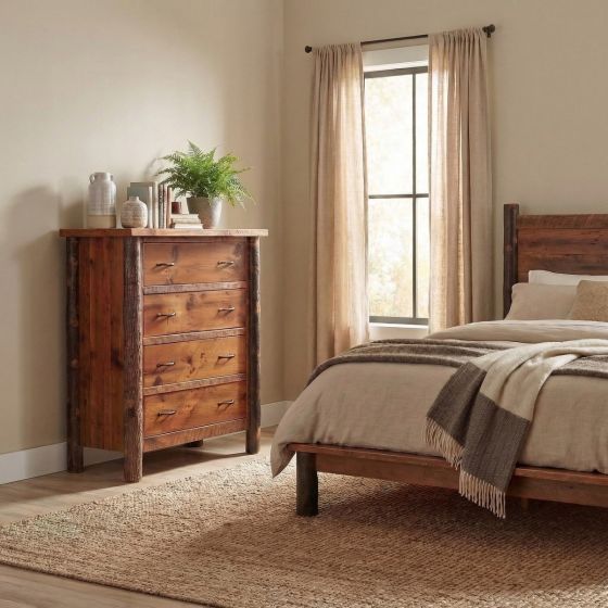 Hickory Chest of Drawers: Some lifestyle images are created with AI for visualization purposes. Crafted from natural solid wood, each piece is unique and will vary.