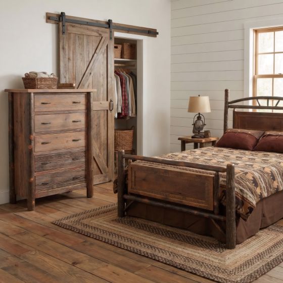 Hickory Chest of Drawers: Some lifestyle images are created with AI for visualization purposes. Crafted from natural solid wood, each piece is unique and will vary.