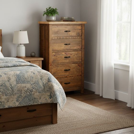 CANTERBURY PINES RUSTIC 5 DRAWER CHEST