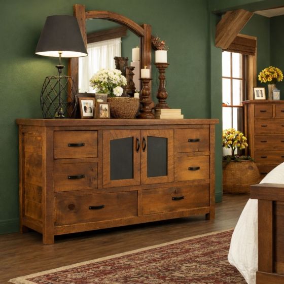 6 Drawer 2 Door Dresser: Some lifestyle images are created with AI for visualization purposes. Crafted from natural solid wood, each piece is unique and will vary.