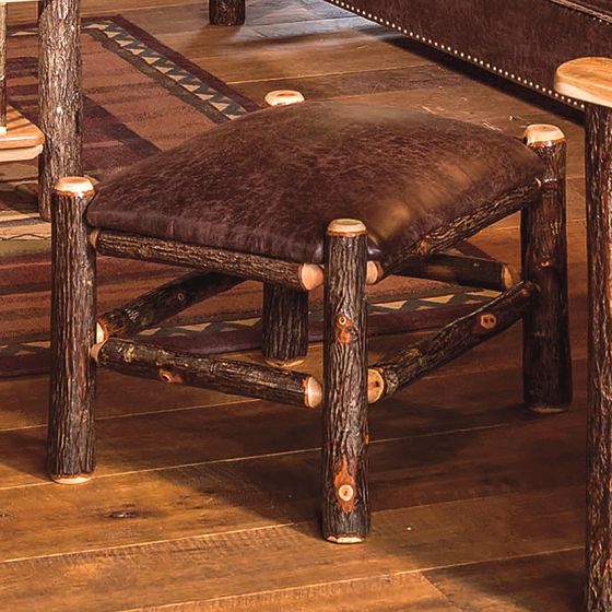 Saranac Hickory Log Ottoman