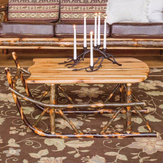Saranac Hickory Sleigh Coffee Table
