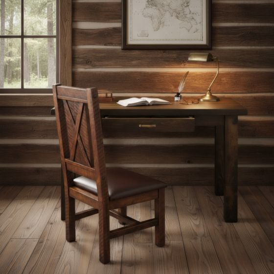 Barnwood Desk: Some lifestyle images are created with AI for visualization purposes. Crafted from natural solid wood, each piece is unique and will vary.