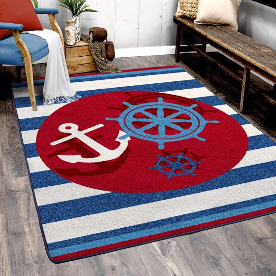 Ahoy There Rug - Nautical