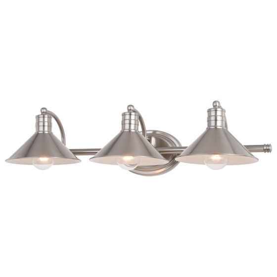 Akron 3-Light Satin Nickel Vanity Light