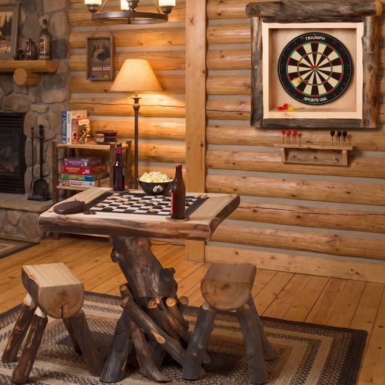 Rustic Dart Board: Some lifestyle images are created with AI for visualization purposes. Crafted from natural solid wood, each piece is unique and will vary.