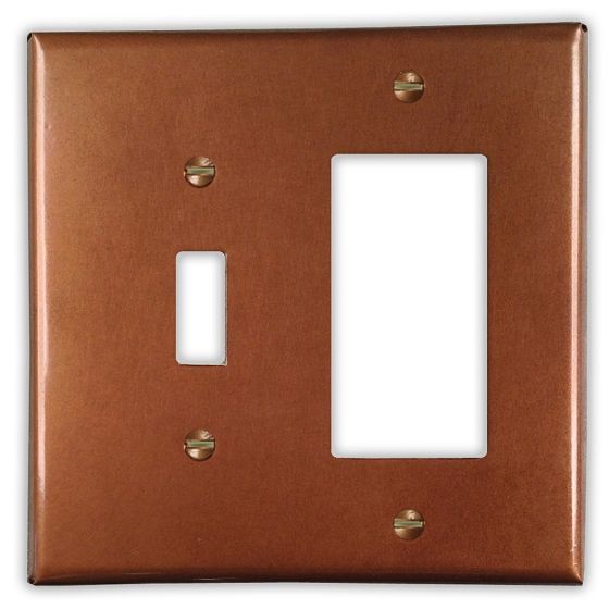 Antique 1 Toggle 1 Rocker/GFI Copper Switch Plate