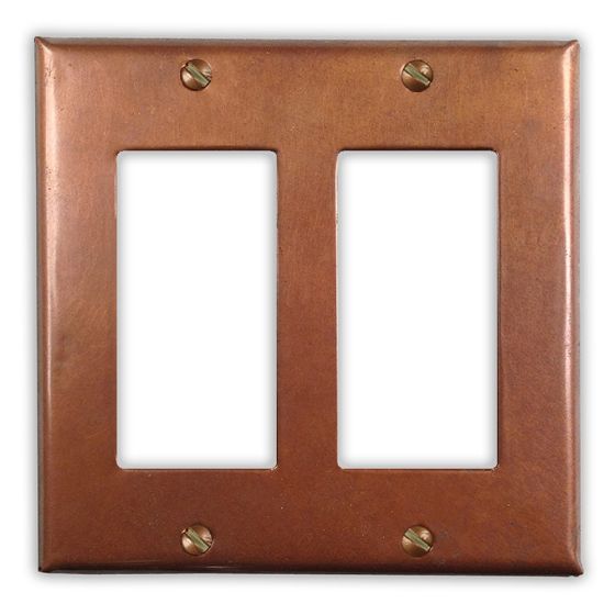 Antique 2 Rocker/GFI Copper Switch Plate