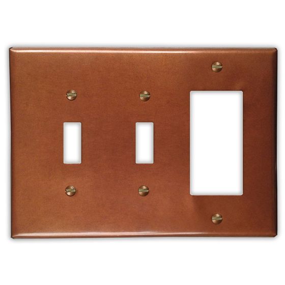 Antique 2 Toggle 1 Rocker/GFI Copper Switch Plate