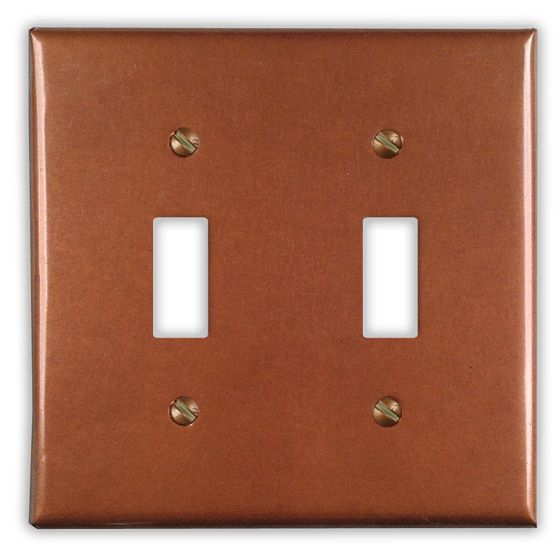 Antique 2 Toggle Copper Switch Plate