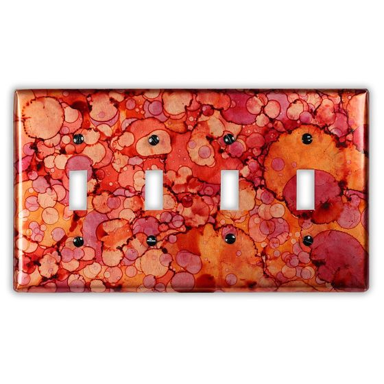 Autumn 4 Toggle Copper Switch Plate