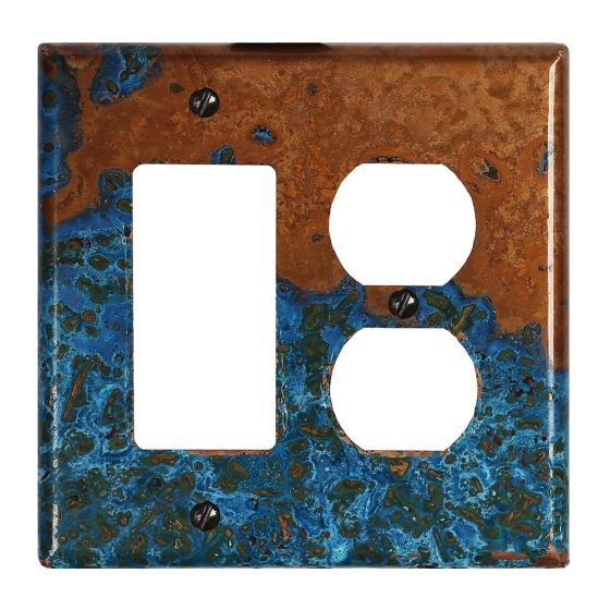Azul 1 Rocker/GFI 1 Outlet Copper Switch Plate